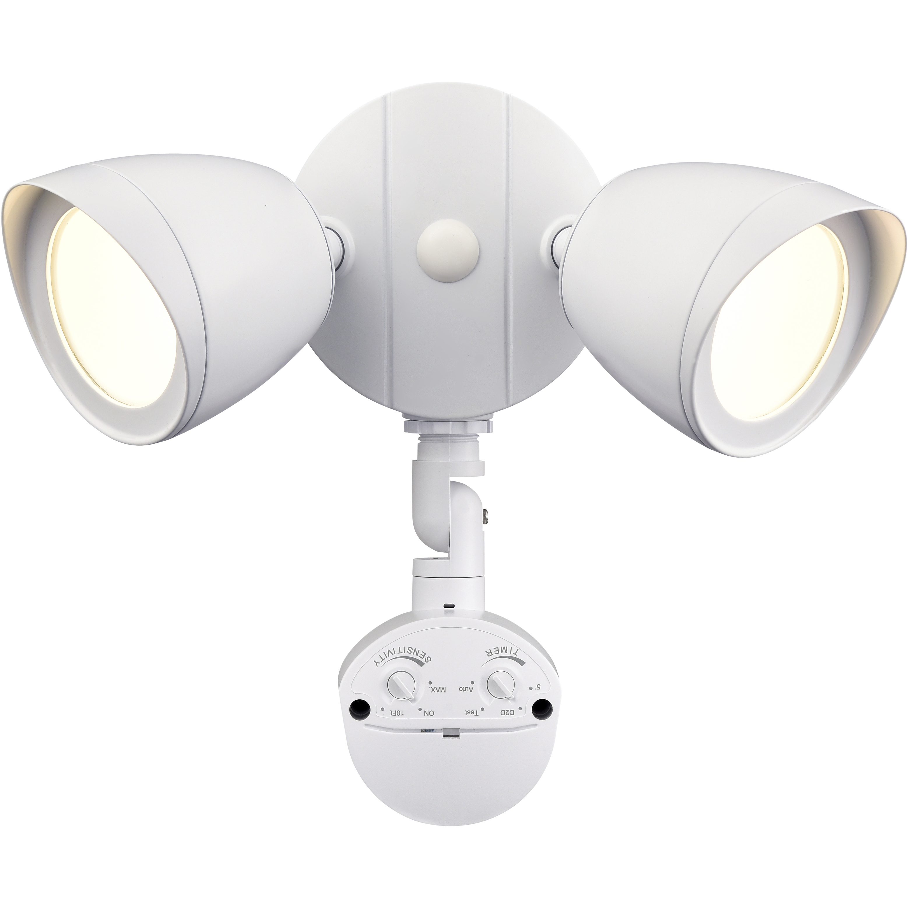 Twin Head LED 7 inch Matte White Outdoor Security Flood Light
